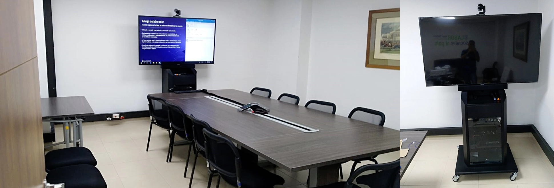 Soporte tipo mueble metalico para muebles de videoconferencias Soporte tipo mueble metalico para muebles de videoconferencias